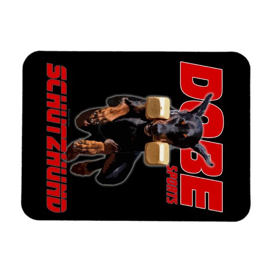 Dobermann Pinscher schutzhund springmagneet Magneet (Horizontaal)