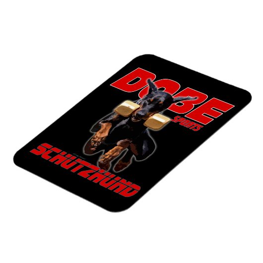 Dobermann Pinscher schutzhund springmagneet Magneet (Linkerzijde)