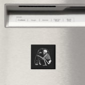 Dobermann Pinscher Skelet Maan Halloween Hond Magneet (Insitu (Vaatwasser))