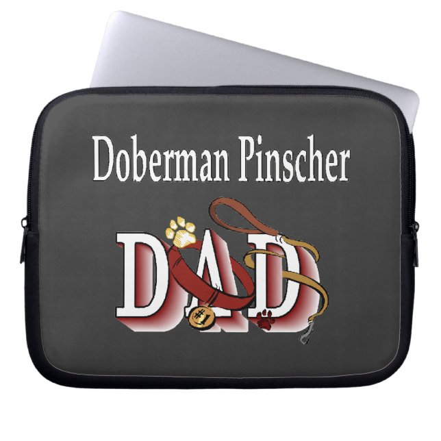 Dobermann Pinscher Vader Laptop Sleeve (Voorkant)