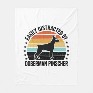 Dobermann Pinscher Vintage Sunset Grafisch T-shirt Fleece Deken
