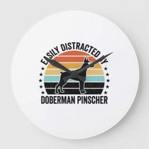 Dobermann Pinscher Vintage Sunset Grafisch T-shirt Grote Klok