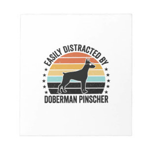 Dobermann Pinscher Vintage Sunset Grafisch T-shirt Notitieblok