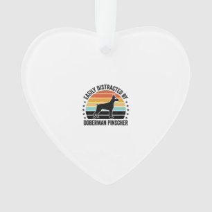 Dobermann Pinscher Vintage Sunset Grafisch T-shirt Ornament