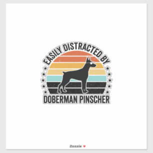 Dobermann Pinscher Vintage Sunset Grafisch T-shirt Sticker