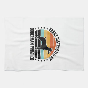 Dobermann Pinscher Vintage Sunset Grafisch T-shirt Theedoek