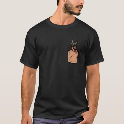Dobermann Pinscher Zakformaat Hond T-shirt (Voorkant)