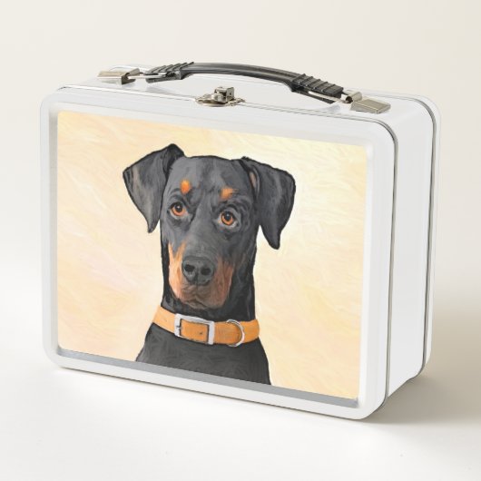 Dobermann Pinschergeschilderd origineel kunstwerk (Voorkant)