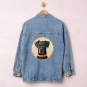 Dobermann Pinschergeschilderd origineel kunstwerk Denim Jacket (Hangar)
