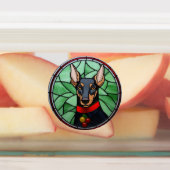 Dobermann Pinschers Glas in lood Kerstmis Labels (Aangebracht)
