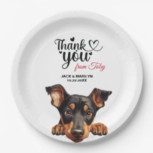Dobermann Pinschers Huwelijk Bedankt Papieren Bordje