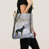 Dobermann Pinschers Laat het sneeuwen Kerstmis Tote Bag (Dichtbij)