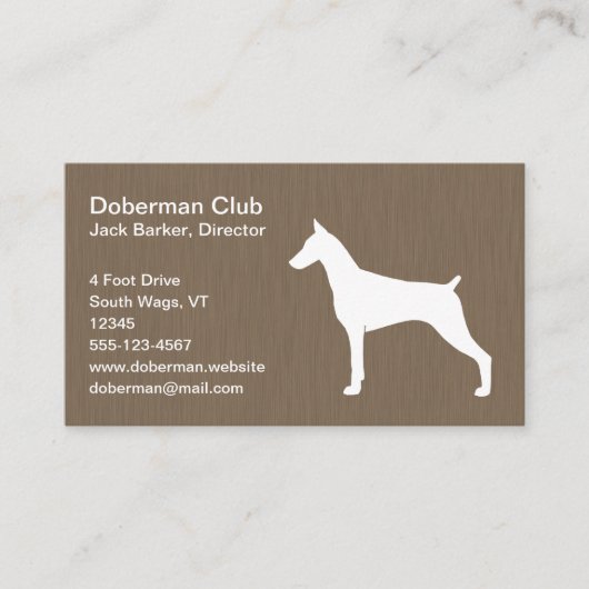 Dobermann Pinschersilhouet Visitekaartje (Voorkant)