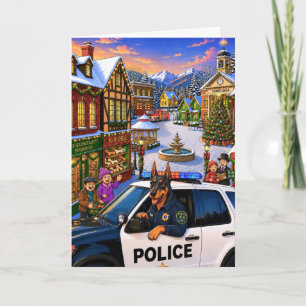 Dobermann Politiehond Vakantie  Feestdagen Kaart