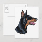 Dobermann-profiel Briefkaart (Voorkant / Achterkant)