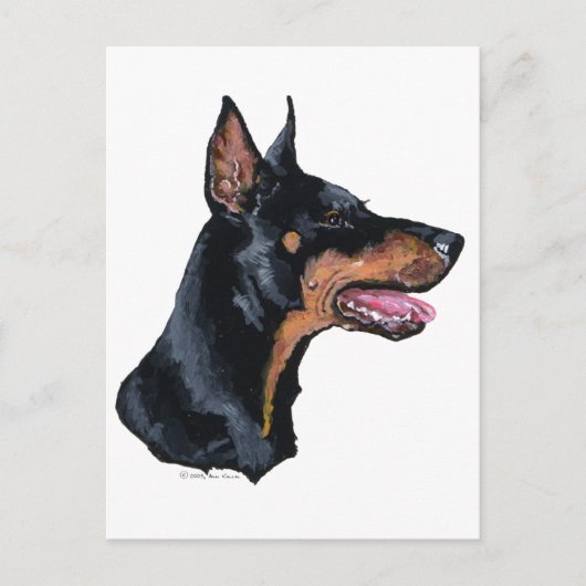 Dobermann-profiel Briefkaart (Voorkant)