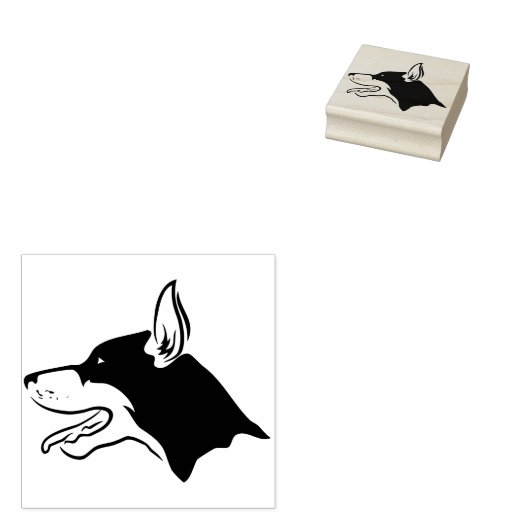 dobermann profielzegel rubberstempel (Gestempeld)