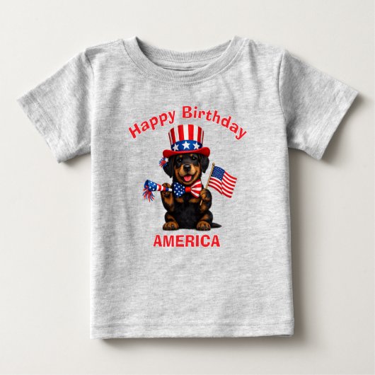 Dobermann Puppy (2j) Patriottisch Kinder T-Shirt (Voorkant)