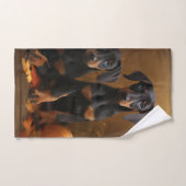 Dobermann Puppy Autumn Delight Pompoen Bad Handdoek (Handdoek)