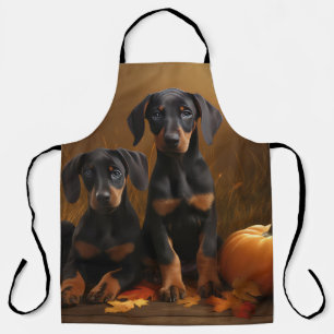 Dobermann Puppy Autumn Delight Pompoen Schort