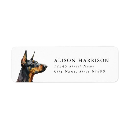 Dobermann Retouradreslabels Etiket (Voorkant)