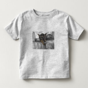 Dobermann rijdt in auto kinder shirts