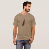 Dobermann (rode zit) t-shirt (Voorkant volledig)