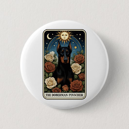 Dobermann Ronde Button 5,7 Cm (Voorkant)