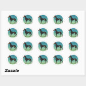 dobermann ronde sticker (Vel)