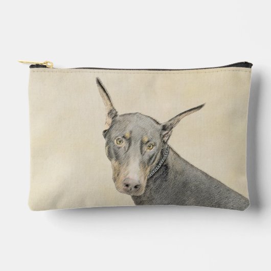 Dobermann Schilderij Dobie Gecoupeerde Hond Kunst Etui (Voorkant)