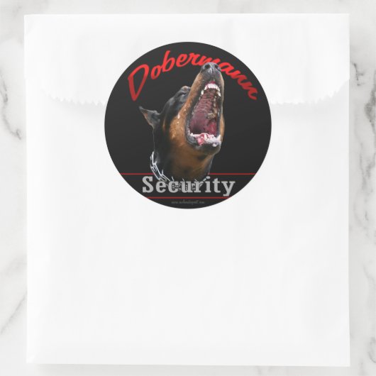 Dobermann Security Ronde Sticker (Tas)