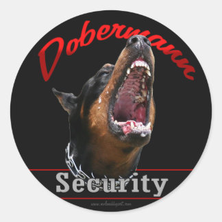 Dobermann Security Ronde Sticker