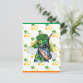Dobermann Shamrock St. Patricks Day Feestdagenkaart (Staand voorkant)