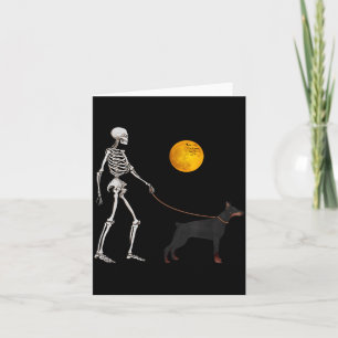 Dobermann Skelet Hond Wandelen Halloween Kostuum Kaart