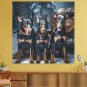 Dobermann Sneeuw Slede Kerst Decoratie (Insitu (Woonkamer))