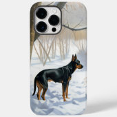 Dobermann Sneeuwt het Kerstmis Case-Mate iPhone Case (Achterkant)
