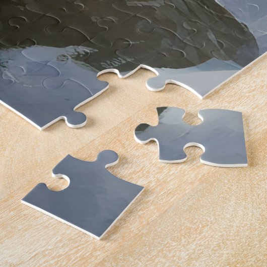 Dobermann Sneeuwt het Kerstmis Legpuzzel (Zijkant)