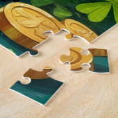 Dobermann St. Patrick's Day Elegante GeluksHond Legpuzzel (Zijkant)