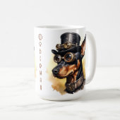 Dobermann Steampunk Hond Koffiemok (Voorkant rechts)