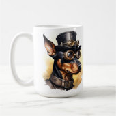 Dobermann Steampunk Hond Koffiemok (Links)