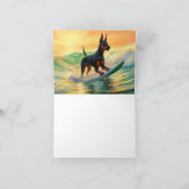 Dobermann Strand Surfing Schilderij Kaart (Binnen)