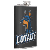 Dobermann – Symbol der Loyalität | LOYALTY Heupfles (Rechts)