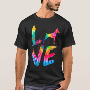 Dobermann Tie Dye Love Dog Mom Dad T-shirt