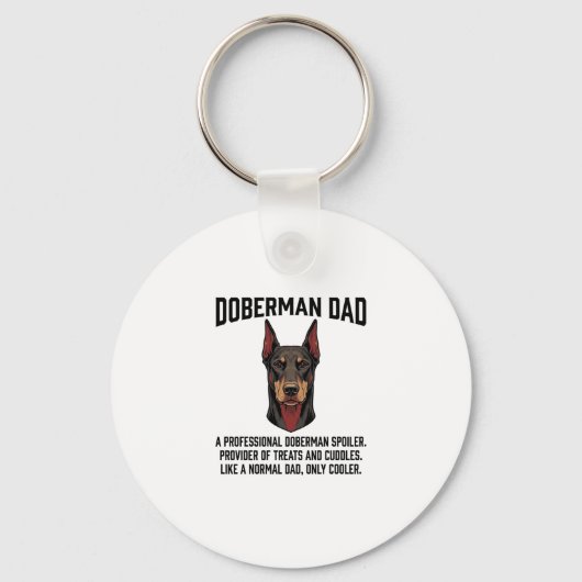 Dobermann Vader Vintage Gravure Hond Liefhebber Sh Sleutelhanger (Voorkant)