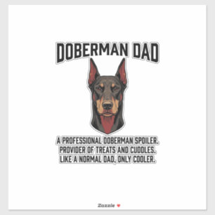Dobermann Vader Vintage Gravure Hond Liefhebber T- Sticker