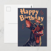 Dobermann Verjaardag Briefkaart (Voorkant / Achterkant)