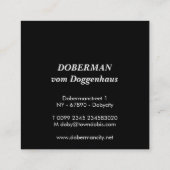 Dobermann vierkant vierkante visitekaartje (Achterkant)