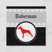 Dobermann vierkant vierkante visitekaartje (Voorkant)