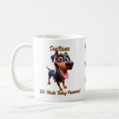 Dobermann, voeg de naam van de hond toe, verander koffiemok (Links)