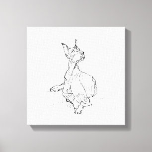 Dobermann Wandkunst – Minimalistische hondenlijnte Canvas Afdruk